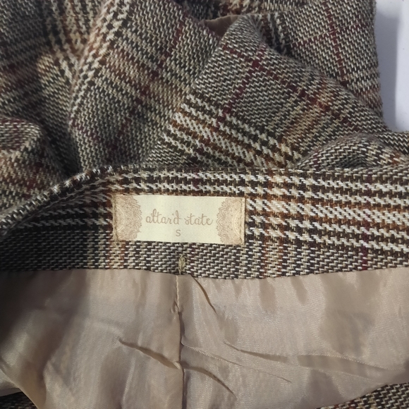 Altar'd State Shorts Skirt Skort Womens Size Small Brown Plaid - Picture 7 of 10